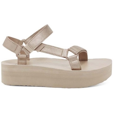 Sandales Teva Femme Flatform Universal Leather Metallic Champagne 1 Sandales Teva Femme Flatform Universal Leather Metallic Champagne